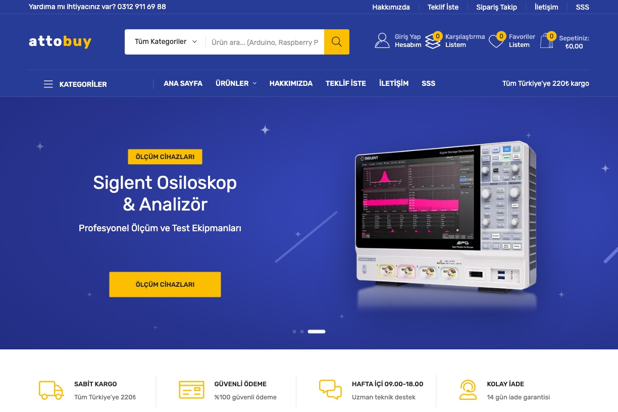Attobuy - Elektronik Komponent ve Geliştirme Kartları E-Ticaret Platformu